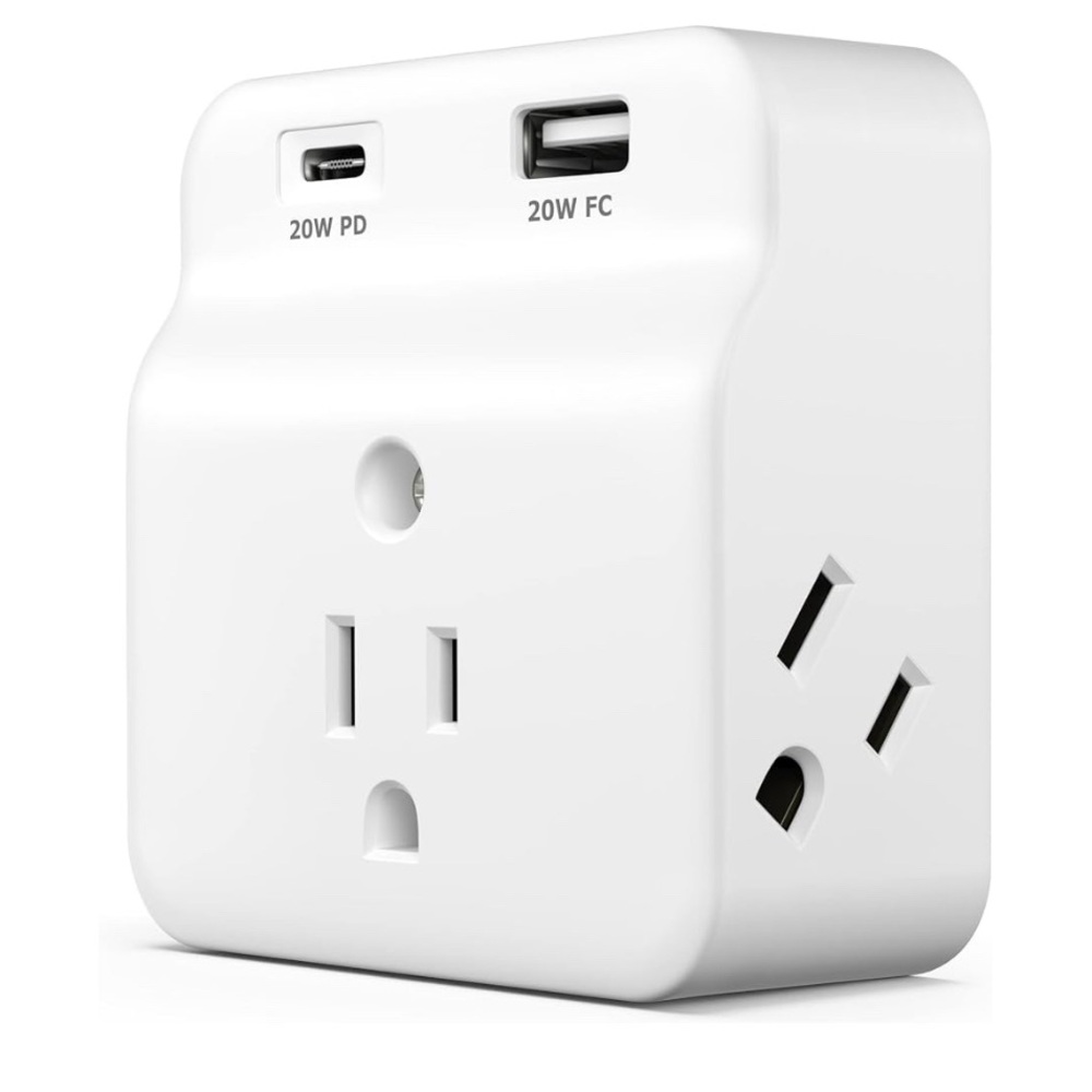 USB-C PD Surge Protector 3-Outlet Wall Tap